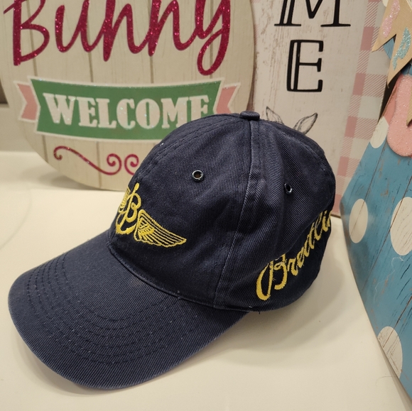 💙 Vintage Breitling Unisex Wear Cotton Adjustable Baseball Cap, Navy & Gold, OS - Picture 11 of 14